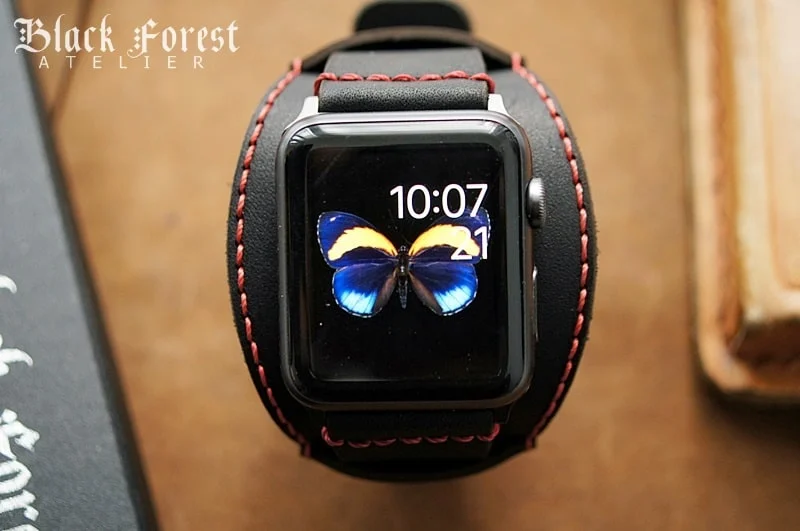 CUFF handgefertigt Leder Uhrenarmband incl. Lugs Adapter für Apple Watch (oder Apple Watch Sport) 42mm oder 38mm – Bild 3